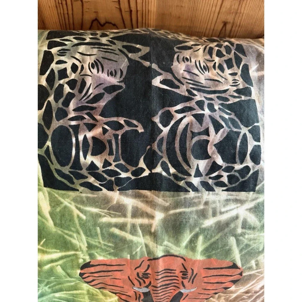 African Batik Hand Painted Animal Print Cotton Tablecloth 56